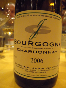 Bourgogne blanc 2006, du domaine Jean Grivot