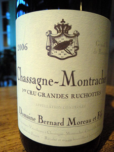 Chassagne-Montrachet 1er cru Grandes Ruchottes 2006 du domaine Bernard Moreau et Fils