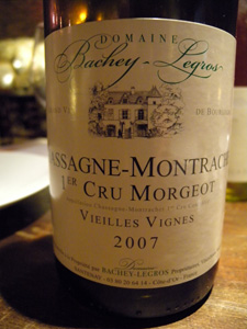 Chassagne-Montrachet 1er cru Morgeot VV 2007 du domaine Bachey-Legros