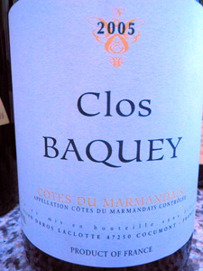Clos Baquey 2005 d'Elian Da Ros