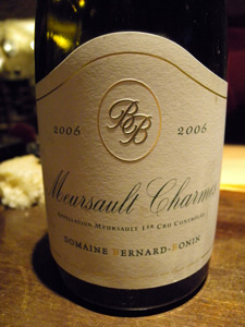 Meursault Charmes 1er cru 2006 du domaine Bernard-Bonin